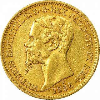 [ 652021] Coin,  Italian States,  Sardinia,  Vittorio Emanuele Ii,  20 Lire,  1858