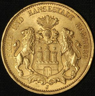 1900 - J Germany Hamburg 20 Mark Gold Km 618 - Usa