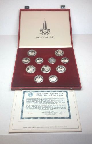 1980 Olympic Games Silver Rouble 28 Coin Proof Set In Case