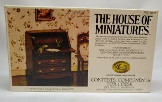 The House Of Miniatures Chippendale Desk Circa 1750 - 1790 Model Kit 40017