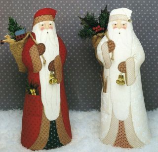 Pattern - Primitive Santa,  Father Christmas Dolls - Country Appliques