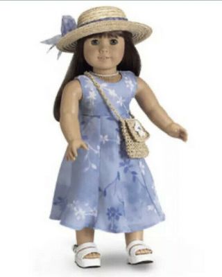 American Girl 18” Doll Clothes By Pleasant Company “ Periwinkle Dress Outfit”