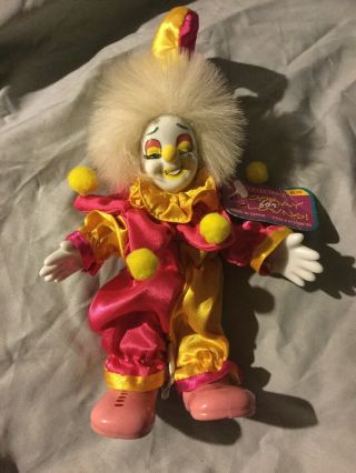 Hooray For Clowns Rite Aid Porcelain Doll In Yellow And Pink