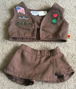 ❤️build A Bear Girl Scouts Gsa Brownie Uniform Clothes Outfit Babw Euc 2 Piece