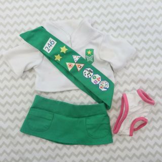 Build A Bear Girl Scouts Gsa Green Uniform Costume Clothes Outfit Babw