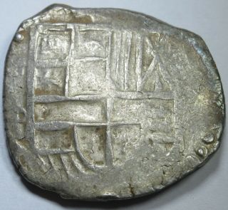 1600 ' s Porto Bello Hoard Spanish Silver 4 Reales Piece of 8 Real Cob Pirate Coin 2