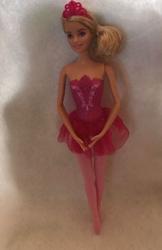 Barbie Fairytale Ballerina Doll Pink Tiara 2015 Mattel