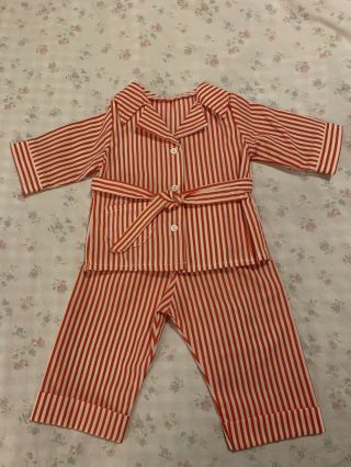 American Girl Doll Pleasant Company Molly Pajamas Red White Striped.  1990