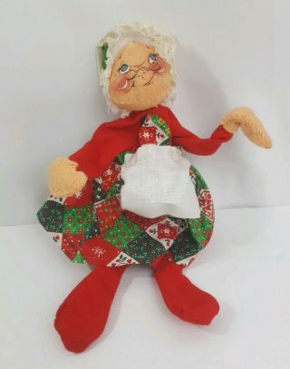Annalee Mobilitee Dolls Mrs.  Santa Claus Christmas Ornament Holiday 1963