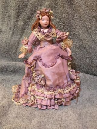7” Tall Victorian Lady Doll With Stand