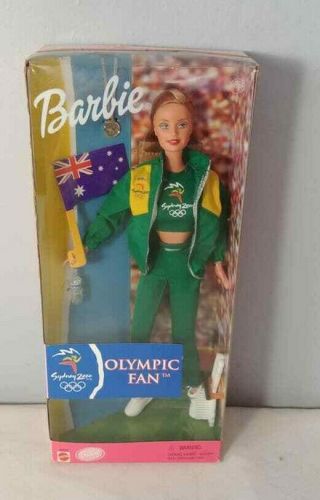 Sydney 2000 Australia Olympic Fan Barbie 1999 W/ Box 25975 Fast