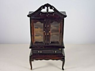 Dollhouse Miniature 1:12 Scale Wood China Cabinet Hutch 519