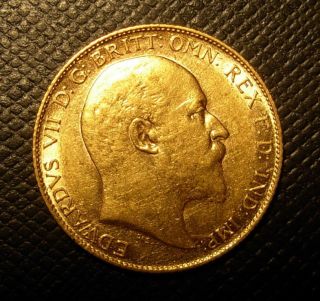 Great Britain 1908 Gold 1/2 Sovereign Au