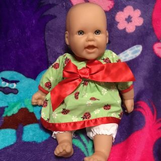 Berenguer Baby Doll By Jc Toys 14” Vinyl & Cloth Body Open Blue Eyes