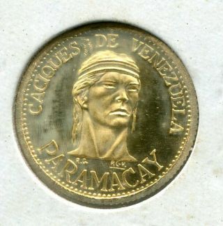 1957 Venezuela Gold Coin - Indian Paramacay - Caciques De Venezuela - 4.  5 Grams