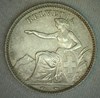 1850 A Switzerland France Coin Silver Extra Fine