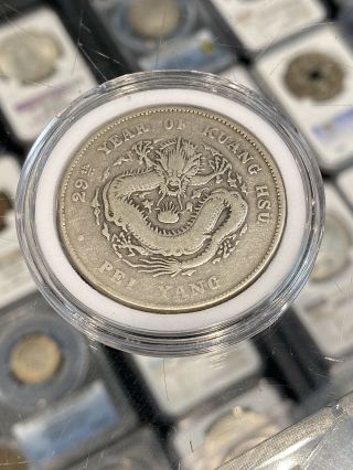 1903 Year 29 China Dragon Dollar Silver Coin