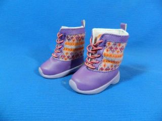 Purple Knit Snow Boots Fits American Girl Battat Our Generation 18 " Dolls Sweet