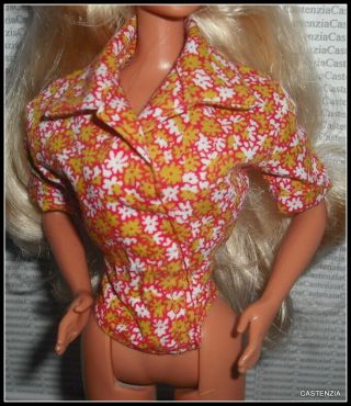 Top Barbie Doll Of The World Australian Flower Print Shirt Blouse Accessory