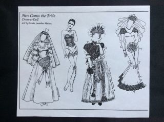 Bride Dress - A - Doll Paper Doll By Opdag Members,  Mag.  Pd.  1998,  12 Pages