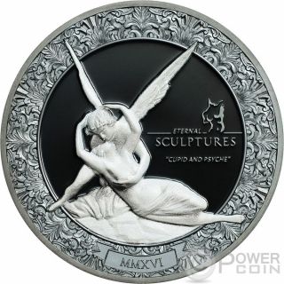 Cupid And Psyche Eternal Sculptures Canova 2 Oz Silver Coin 10$ Palau 2016