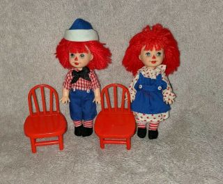 Freshly Deboxed Raggedy Ann And Andy Kelly And Tommy Dolls Barbie Friend