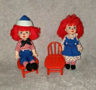 freshly deboxed raggedy ann and andy kelly and tommy dolls barbie friend 2