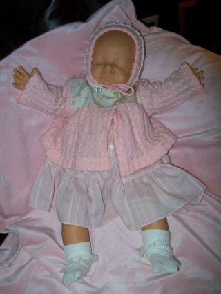 Berjusa 20” Sweet Dreams Sleeping Baby Doll,  Realistic,  Cloth Body,  Spain 1980,