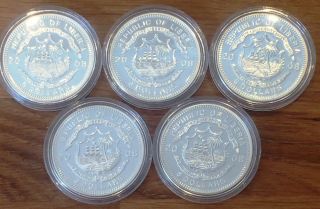 Tanks of World War II 5x 5$ Multicolor Silver Proof Coins in Special Box w/CoA 3