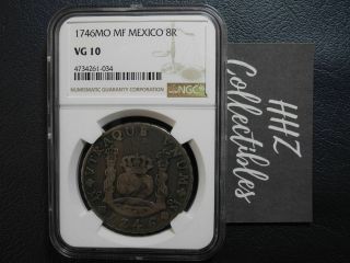 Ngc Mexico 1746 Pillar 8 Reales Philip V Spanish Colonial Silver Coin