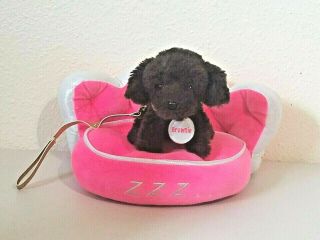 Our Generation Brownie Dog With Zzz Pink Bed Stuffed Plush 6 "