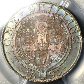 1893 Pcgs Ms 64,  Victoria Shilling Great Britain Silver Coin (19101301c)