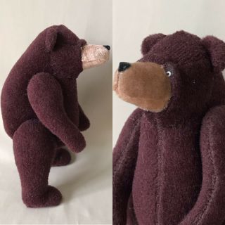 7” Handmade Jointed Brown Bear “georgie Bear”,  Signed ’82 N.  G.  Peters