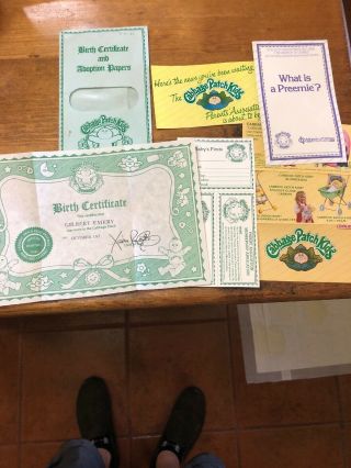 Cabbage Patch Kids Birth Certificates Adoption Papers Preemie Boy 1985
