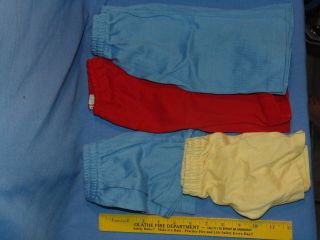 Vintage Kids Clothes - Togalongs Pants Shorts Red Blue Yellow - Doll