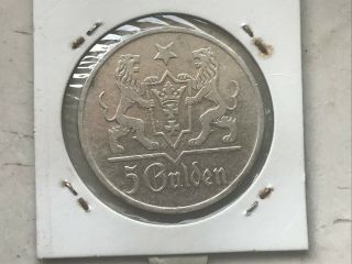 Silver Coin Poland 5 Gulden 1923 - City of Danzig - Danzig Polon - Arm Lion 2