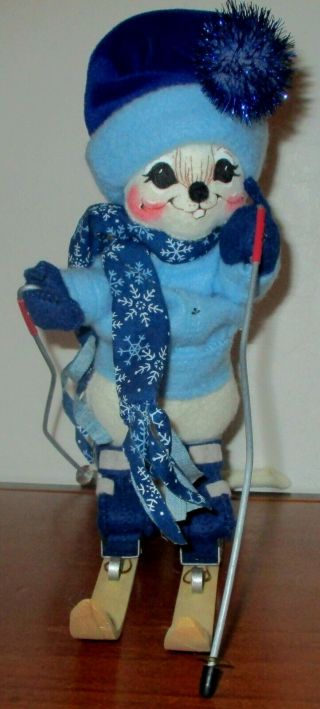 Annalee 7 " Blue Alpine Skier Mouse Doll 2003 769603