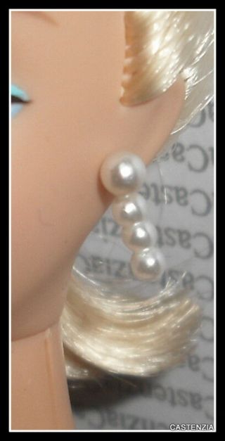 Jewelry Barbie Doll Mattel 50th Anniversary Faux Pearl Earrings Accessory