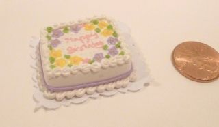 Miniature Happy Birthday Cake With Flowers