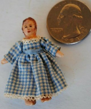 Vintage Dollhouse Dolls With China Bisque Head