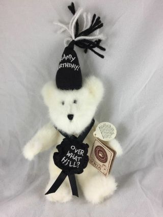 Boyds Bear Over The Hill White Teddy Bear Boyds Bear Jointed 6in Happy Birthday