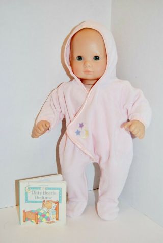 American Girl Bitty Baby Twin Pink Velour Hooded Wrap Sleeper - Doll Not Include