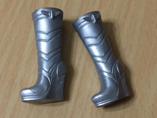 Barbie My Scene Doll Shoes Fashionistas Fashion Fever Silver Color Wedge Boots 2