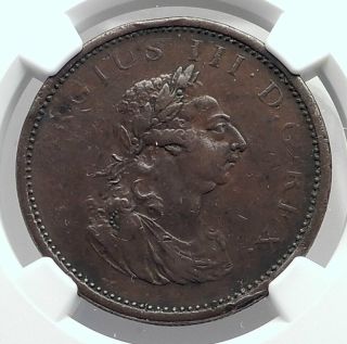 1805 Ireland Under Great Britain / Uk King George Iii Penny Coin Ngc I80065