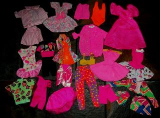 Barbie Doll Clothes - 22pc Set Of Assorted Age Bright Color Clothing