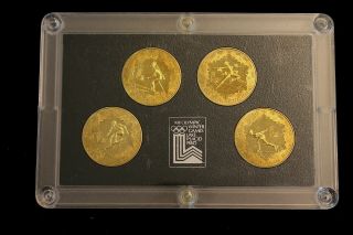 1980 China Lake Placid Olympics 4 Brass 1 Yuan Set