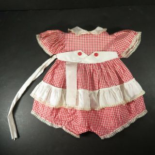 Ideal - Vintage Kissy Doll Dress / Red & White Check Dress