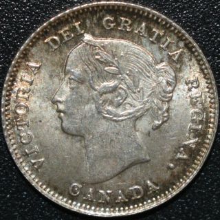1900 Canada 5 Cents Silver Coin Victoria Dei Gratia Regina
