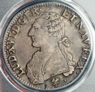 1785,  Royal France,  Louis Xvi.  Large Silver Ecu Coin.  Bayonne Pcgs Au,