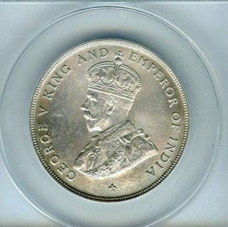 Straits Settlements.  1920 One Dollar Silver ANACS MS 62 3
